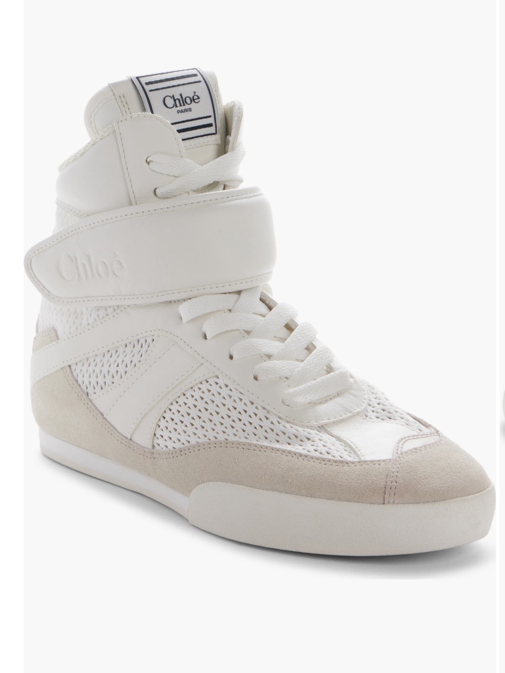 Chloe Kick High-Top Sneakers Cloudy Cream Size EU 37
